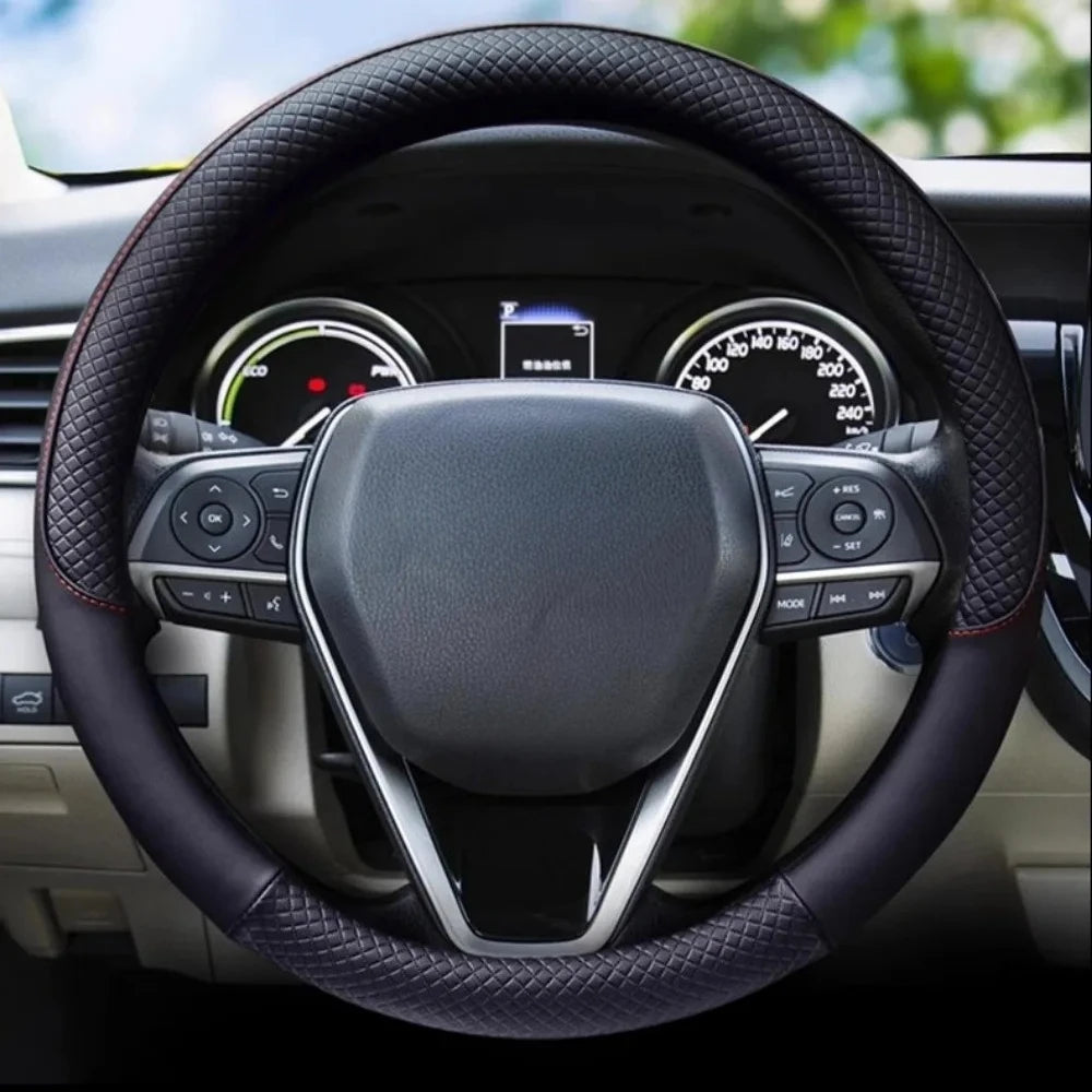 Anti-Slip Microfiber Leather Steering Wheel Cover