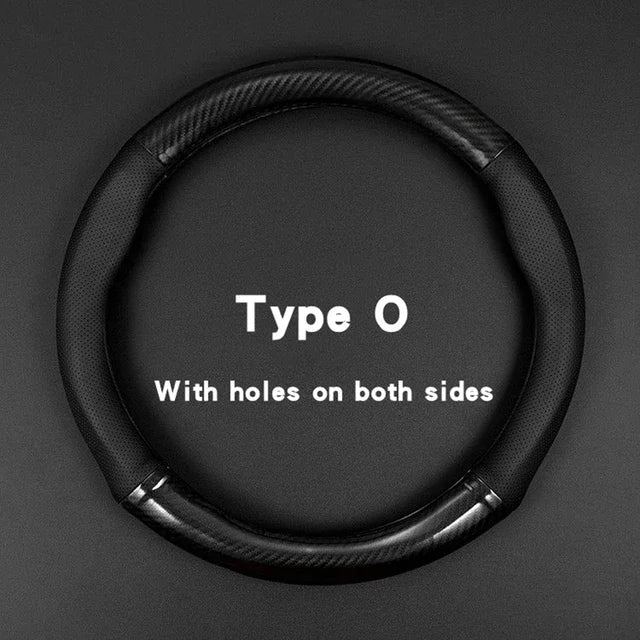 Carbon Fiber Leather Steering Wheel Cover