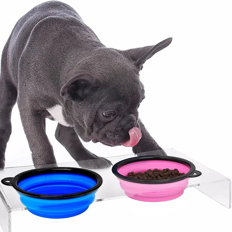 2-in-1 Foldable Silicone Pet Food &amp; Water Dispenser
