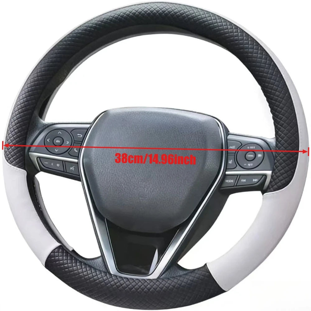 Anti-Slip Microfiber Leather Steering Wheel Cover