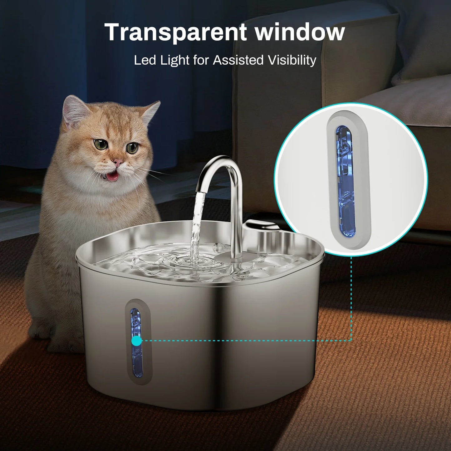 2.2L Silent Automatic Cat Water Fountain