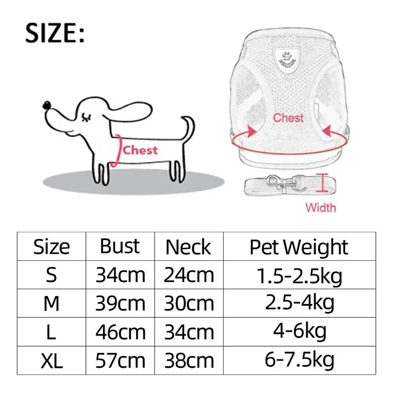 Adjustable Mesh Harness &amp; Leash Set for Cats &amp; Dogs