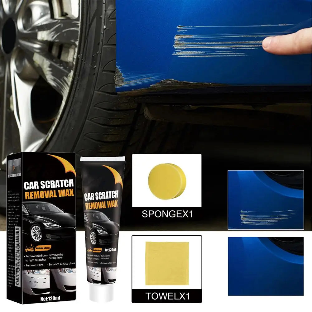 Car Scratch Removal Wax Kit with Sponge &amp; Towel