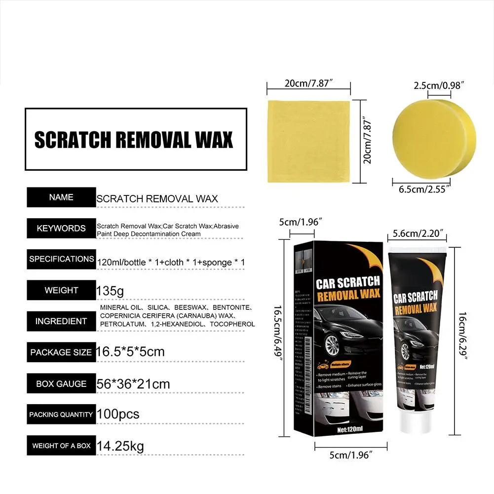 Car Scratch Removal Wax Kit with Sponge &amp; Towel