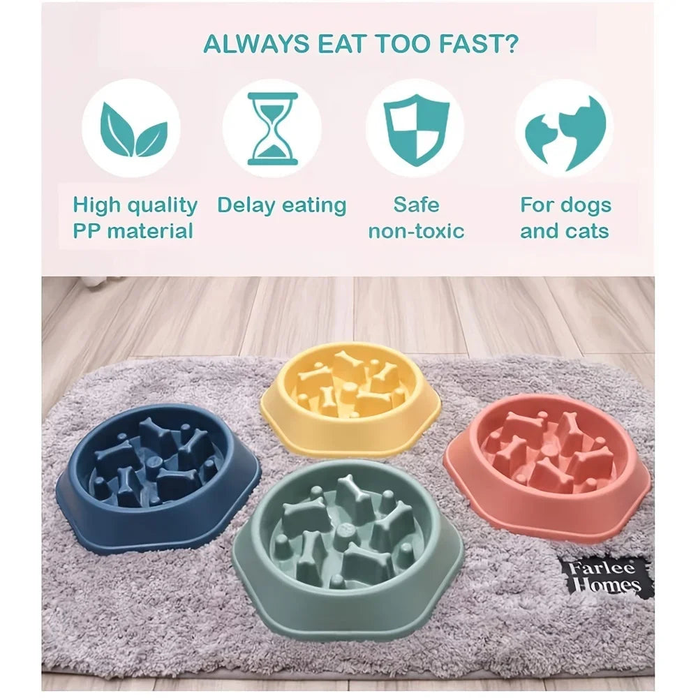 Non-Choking Slow Feeder Bowl for Dogs &amp; Cats
