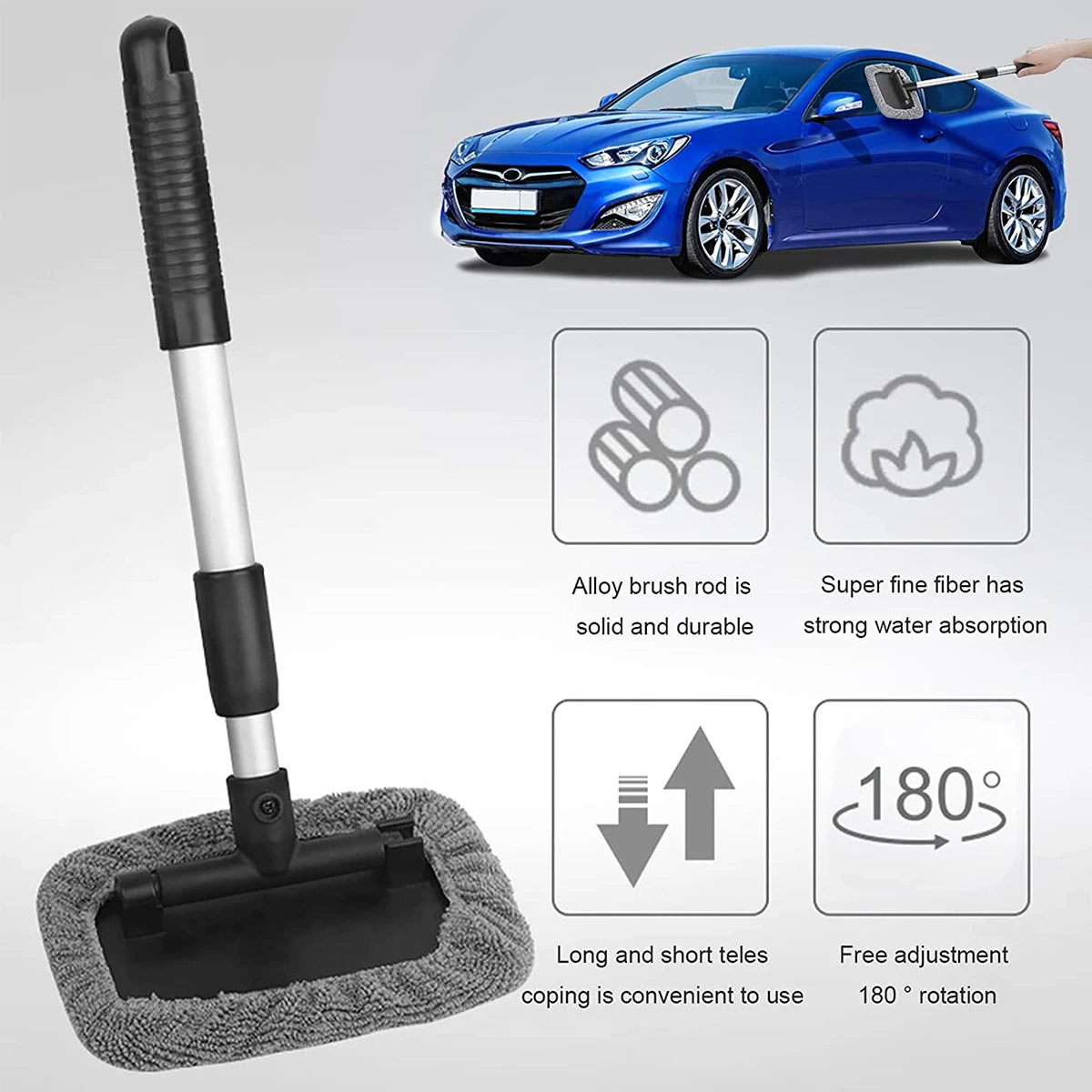 Telescopic Microfiber Windshield Cleaner Kit