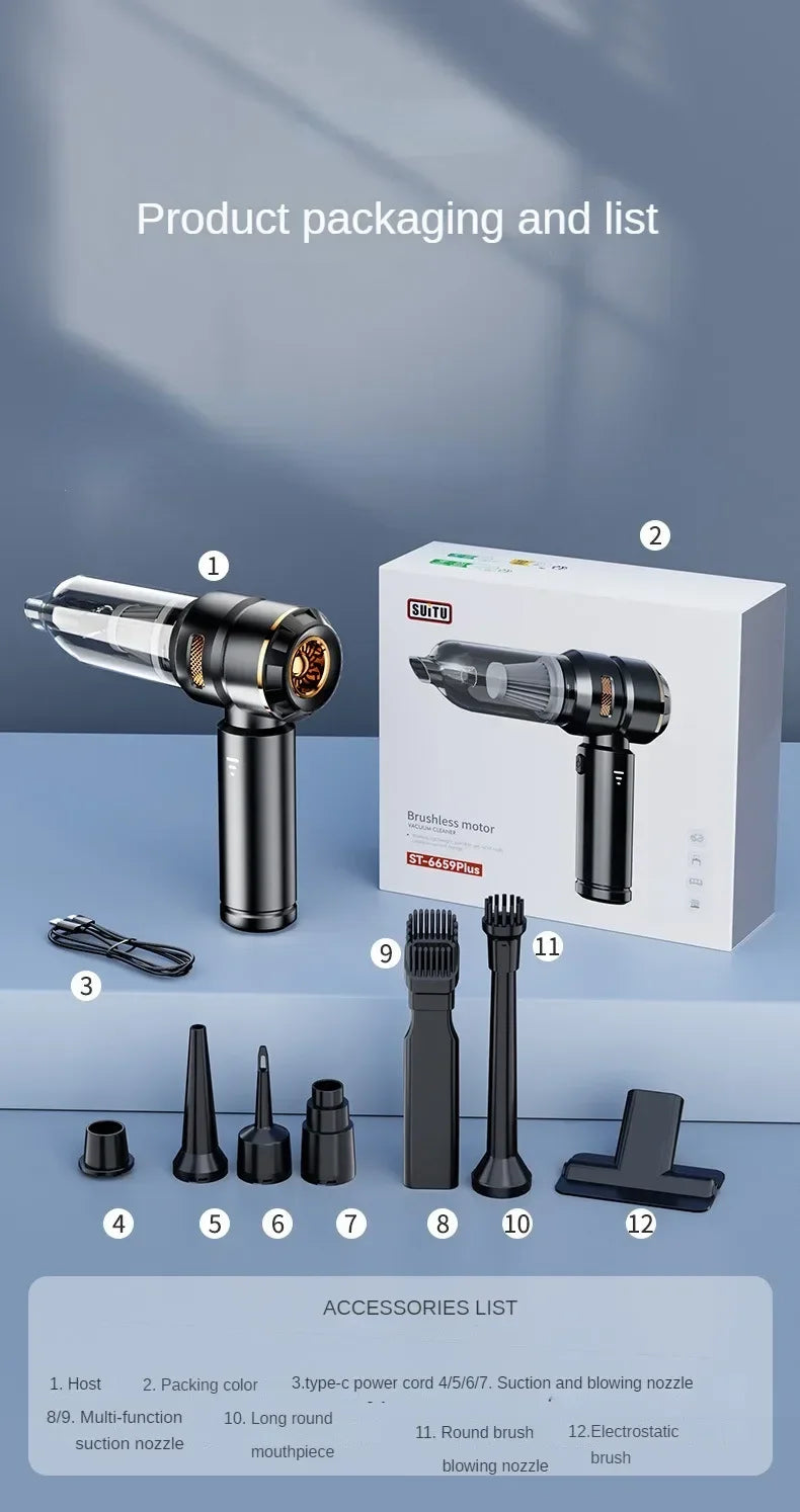 SUITU Brushless HEPA Car Vacuum Pro