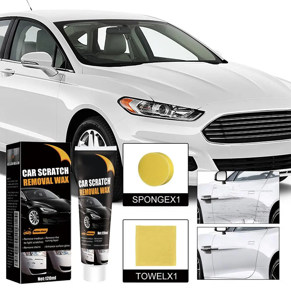 Car Scratch Removal Wax Kit with Sponge &amp; Towel