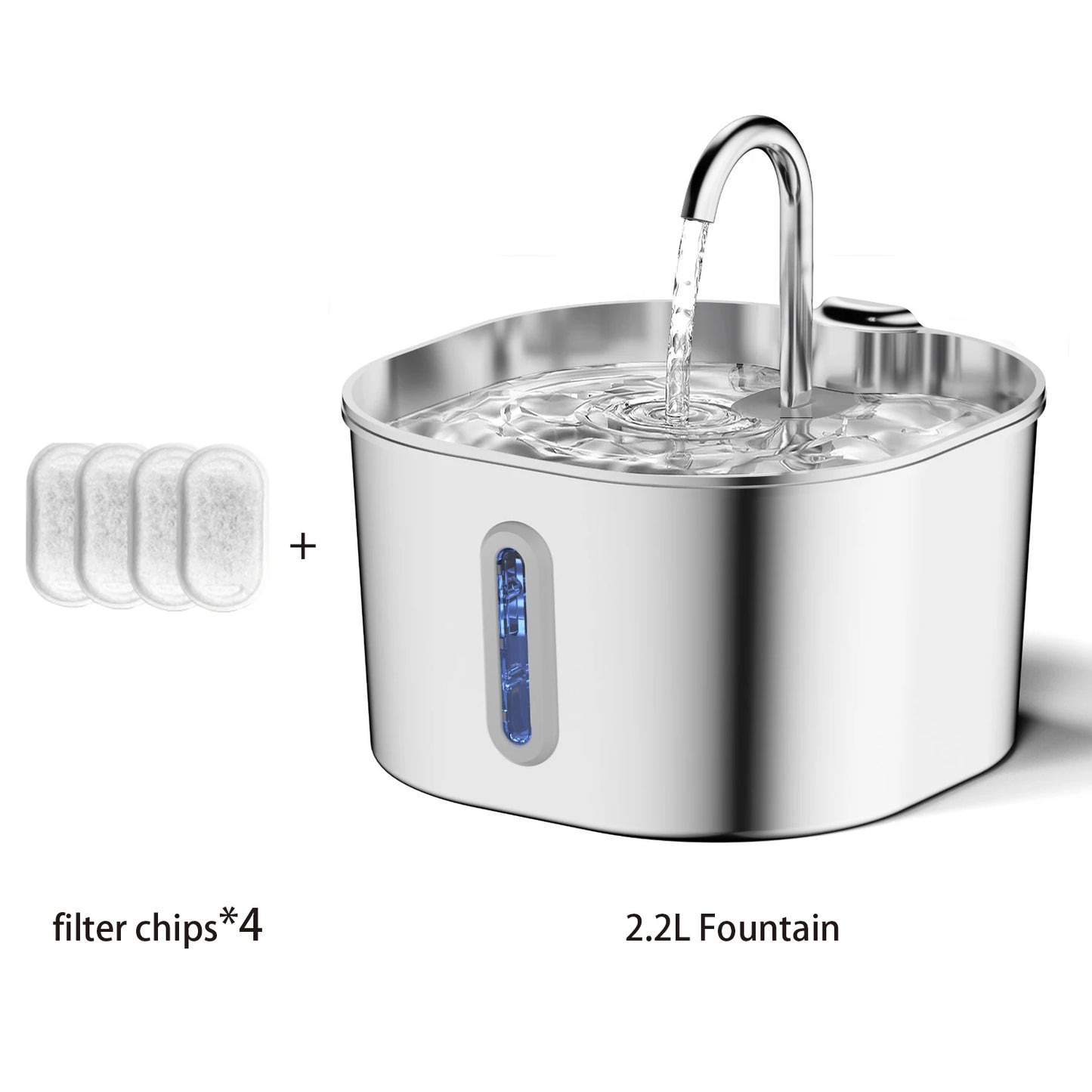 ZYFeeder 2.2L Automatic Stainless Steel Cat Water Fountain
