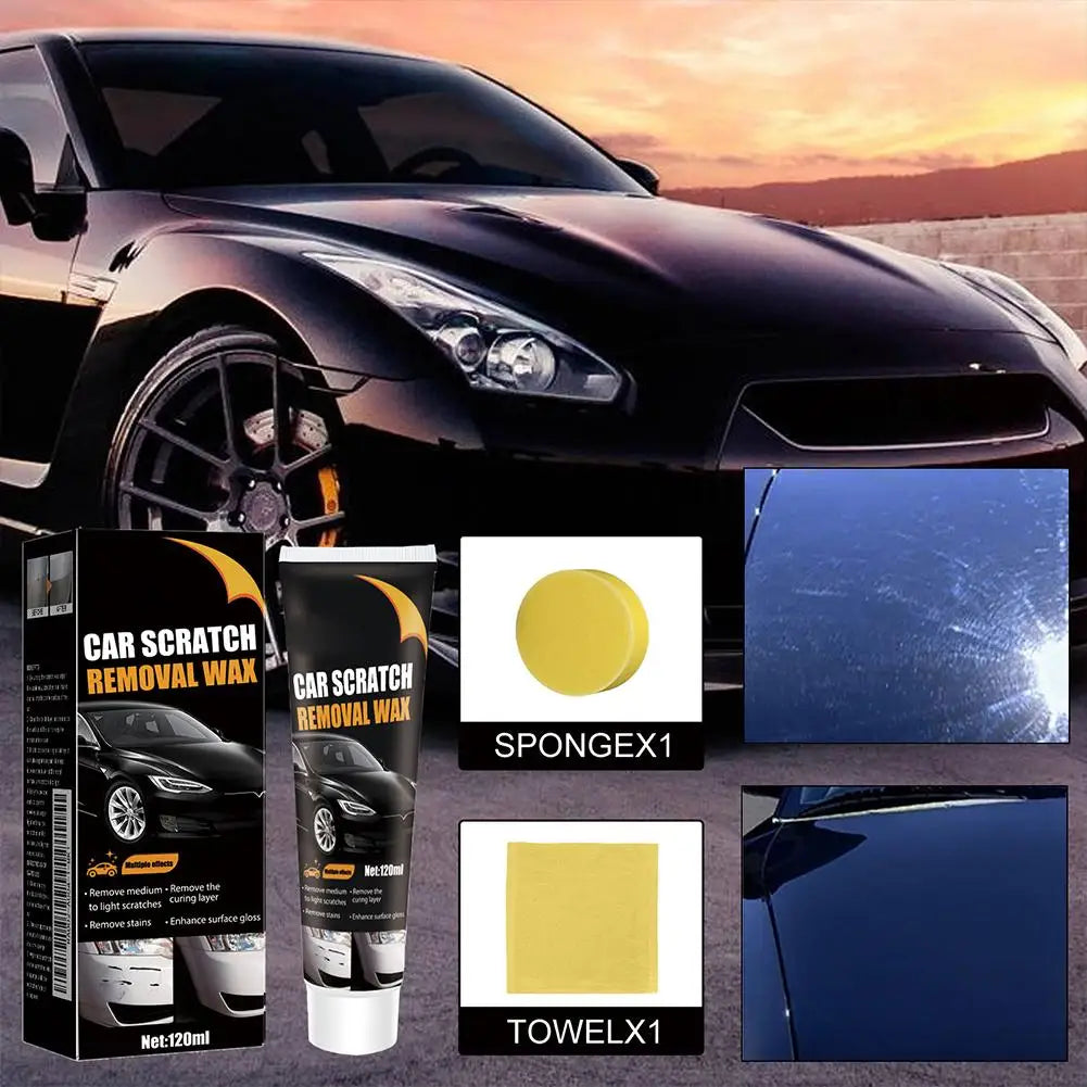 Car Scratch Removal Wax Kit with Sponge &amp; Towel