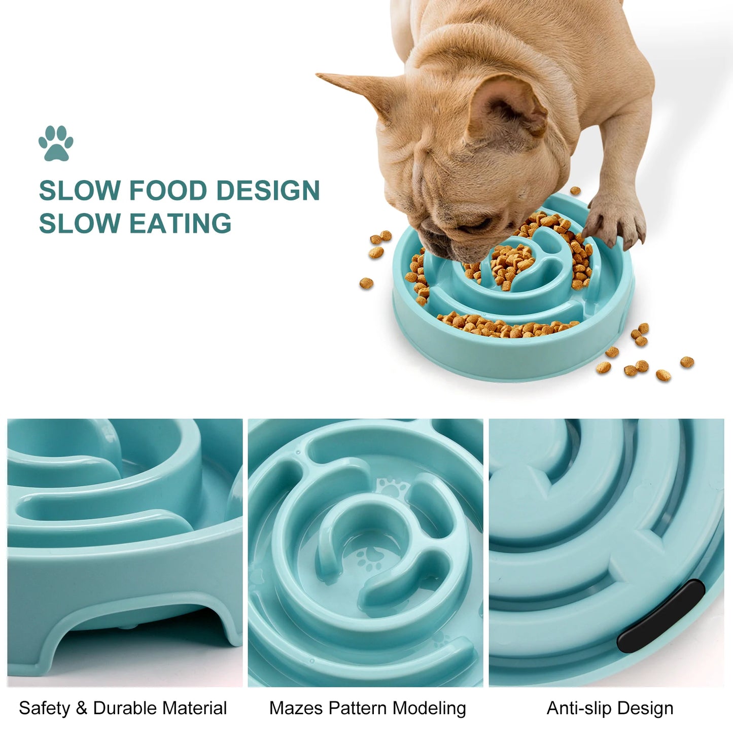 Maze-Style Anti-Gulping Slow Feeder Bowl