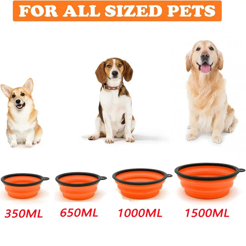 2-in-1 Foldable Silicone Pet Food &amp; Water Dispenser