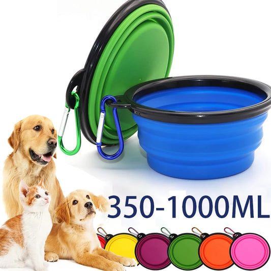 2-in-1 Foldable Silicone Pet Food &amp; Water Dispenser