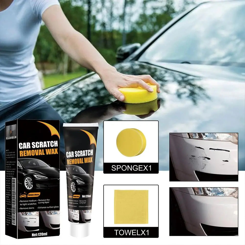 Car Scratch Removal Wax Kit with Sponge &amp; Towel
