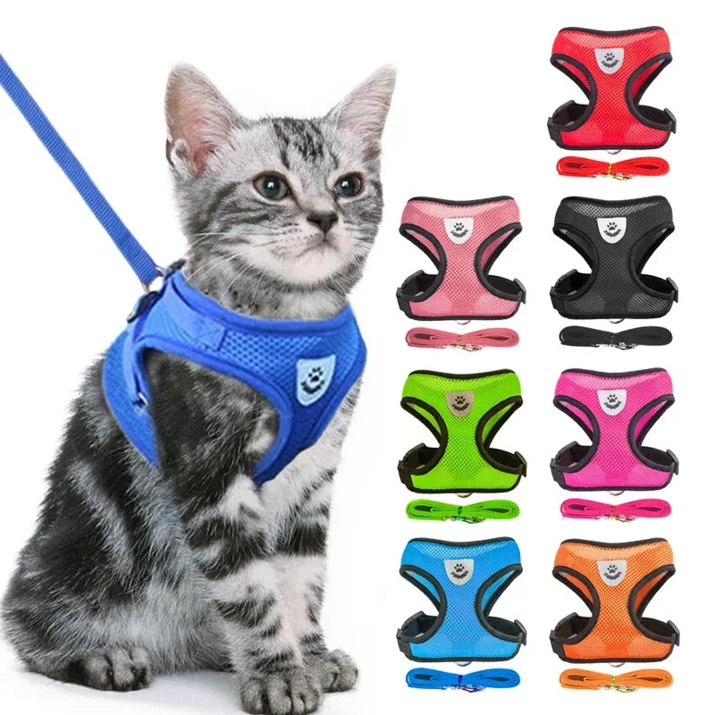 Adjustable Mesh Harness &amp; Leash Set for Cats &amp; Dogs