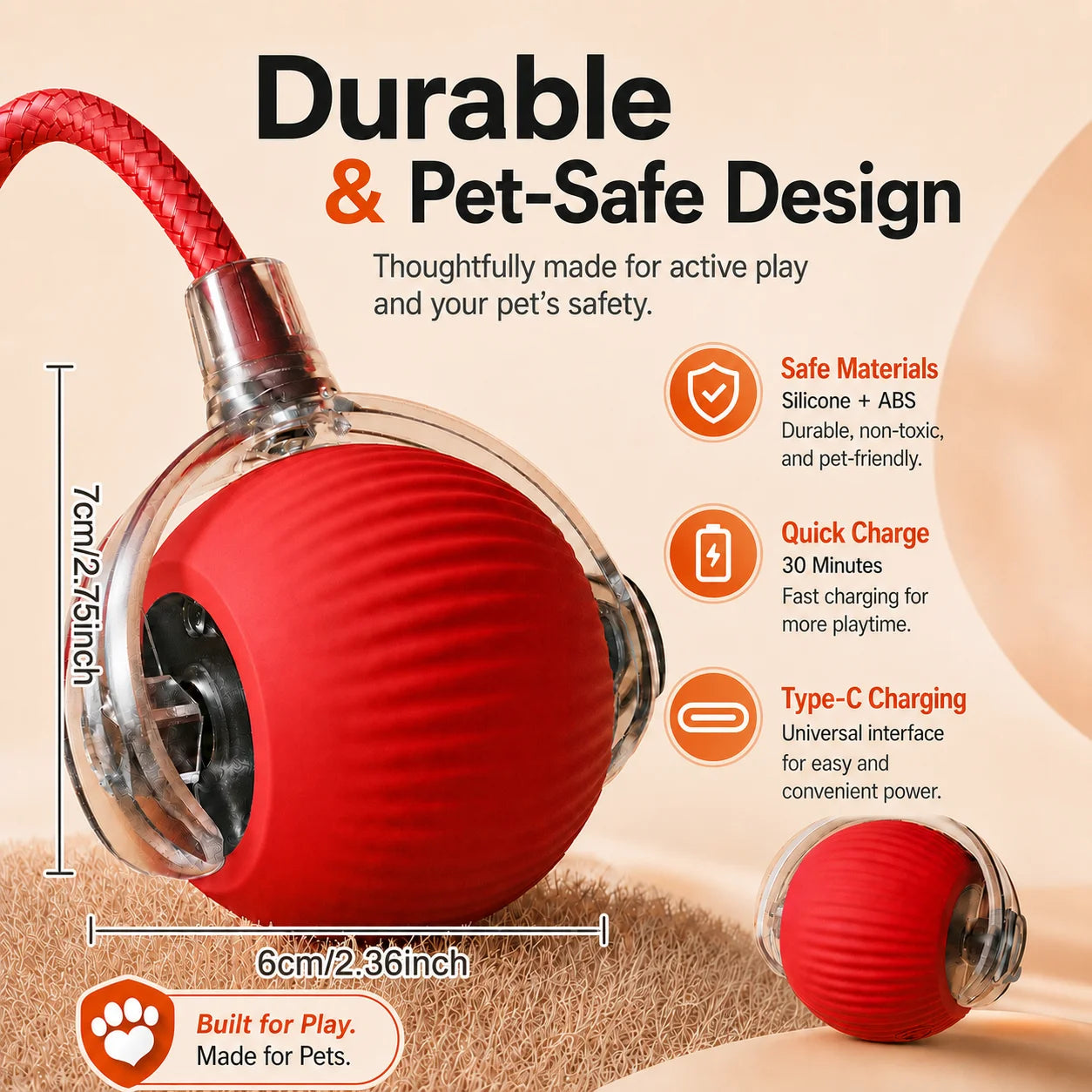 Automatic Rolling Interactive Ball Toy for Dogs