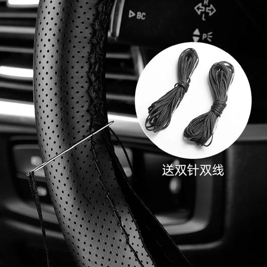 DIY Stitched Leather Steering Wheel Cover
