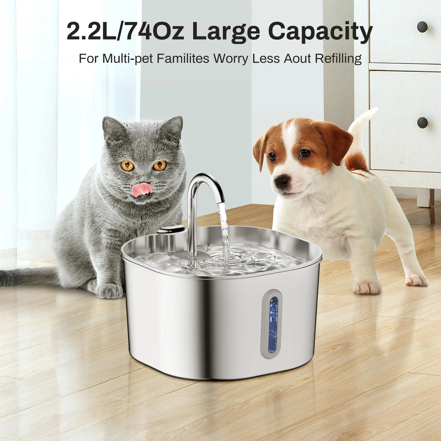 2.2L Silent Automatic Cat Water Fountain