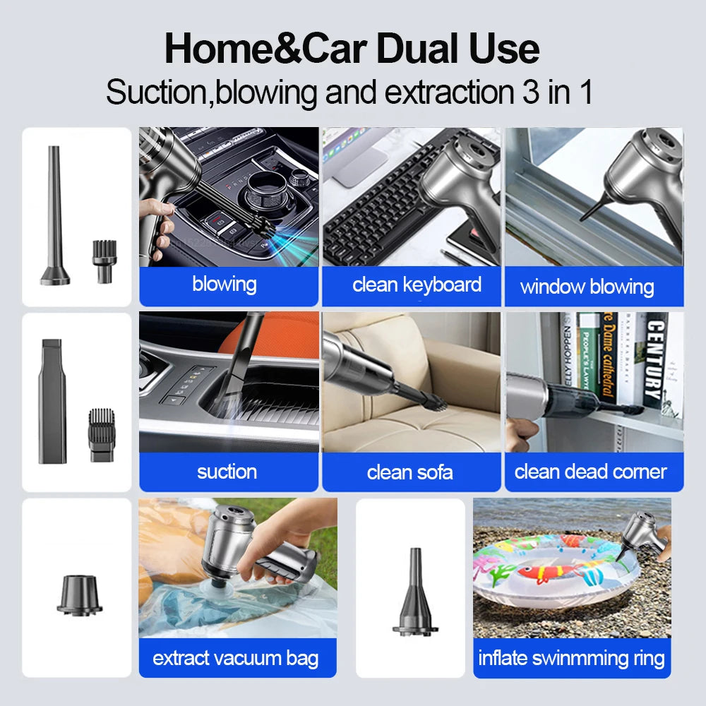 95000PA Handheld Vacuum &amp; Blower for Car &amp; Home