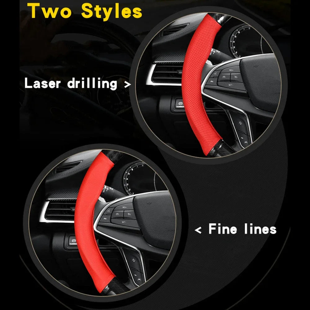 Carbon Fiber Leather Steering Wheel Cover