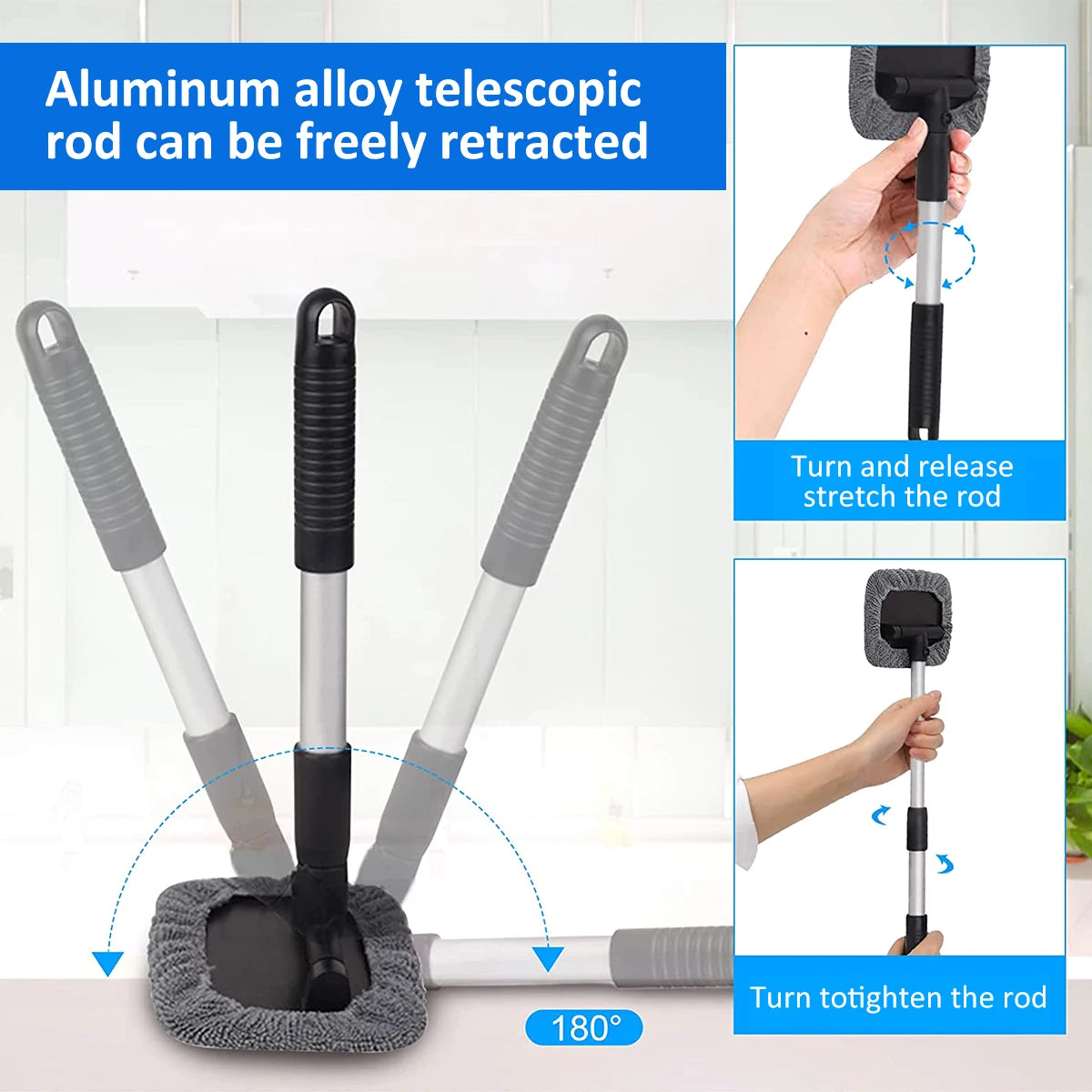 Telescopic Microfiber Windshield Cleaner Kit