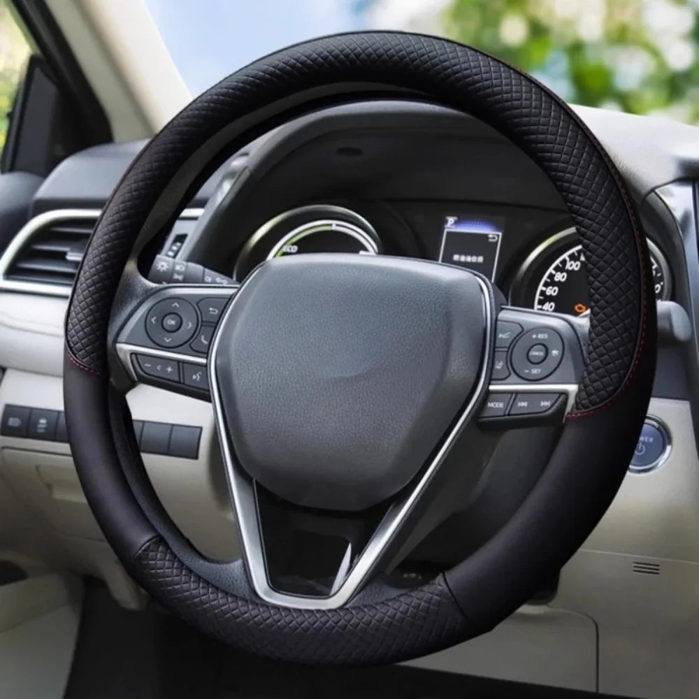 Anti-Slip Microfiber Leather Steering Wheel Cover