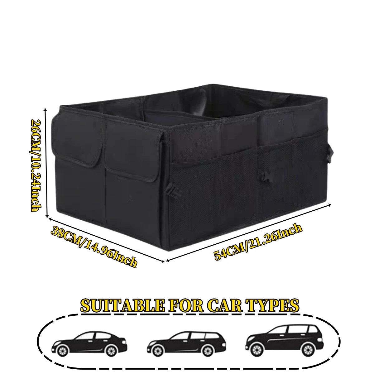Collapsible Car Trunk Storage Box with Tool Holder