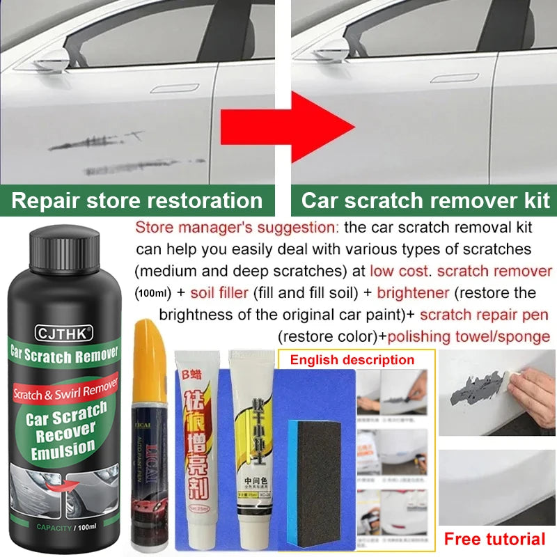 Car Scratch Remover Polish Kit with Sponge