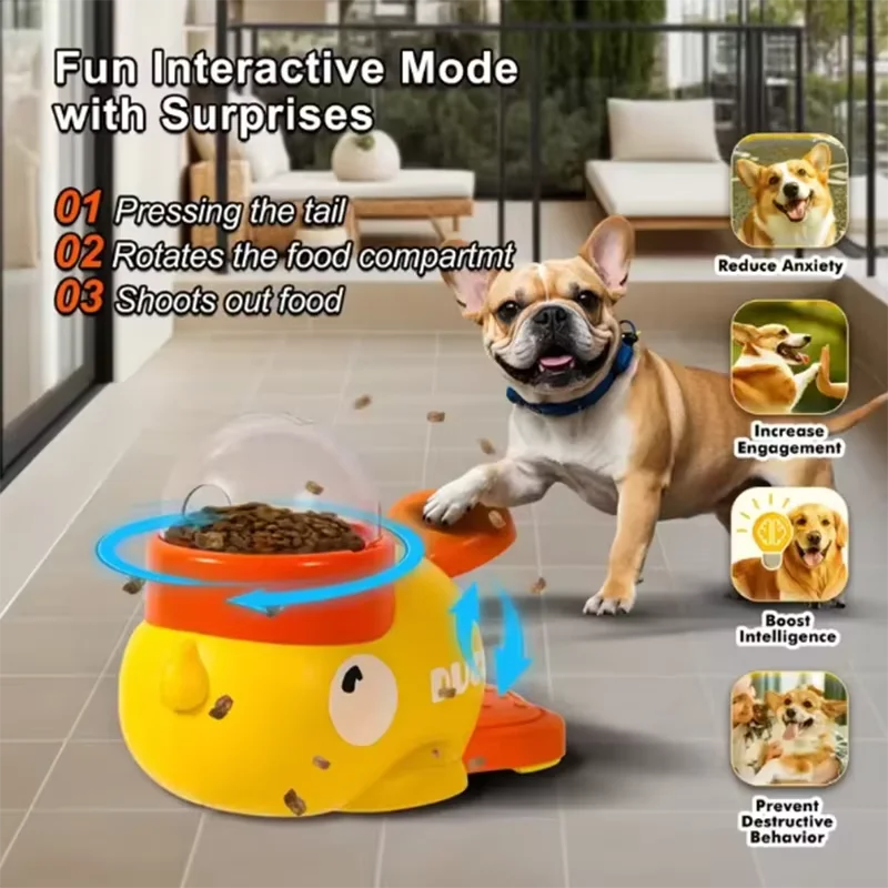 Yellow Duck Interactive Puzzle Pet Feeder