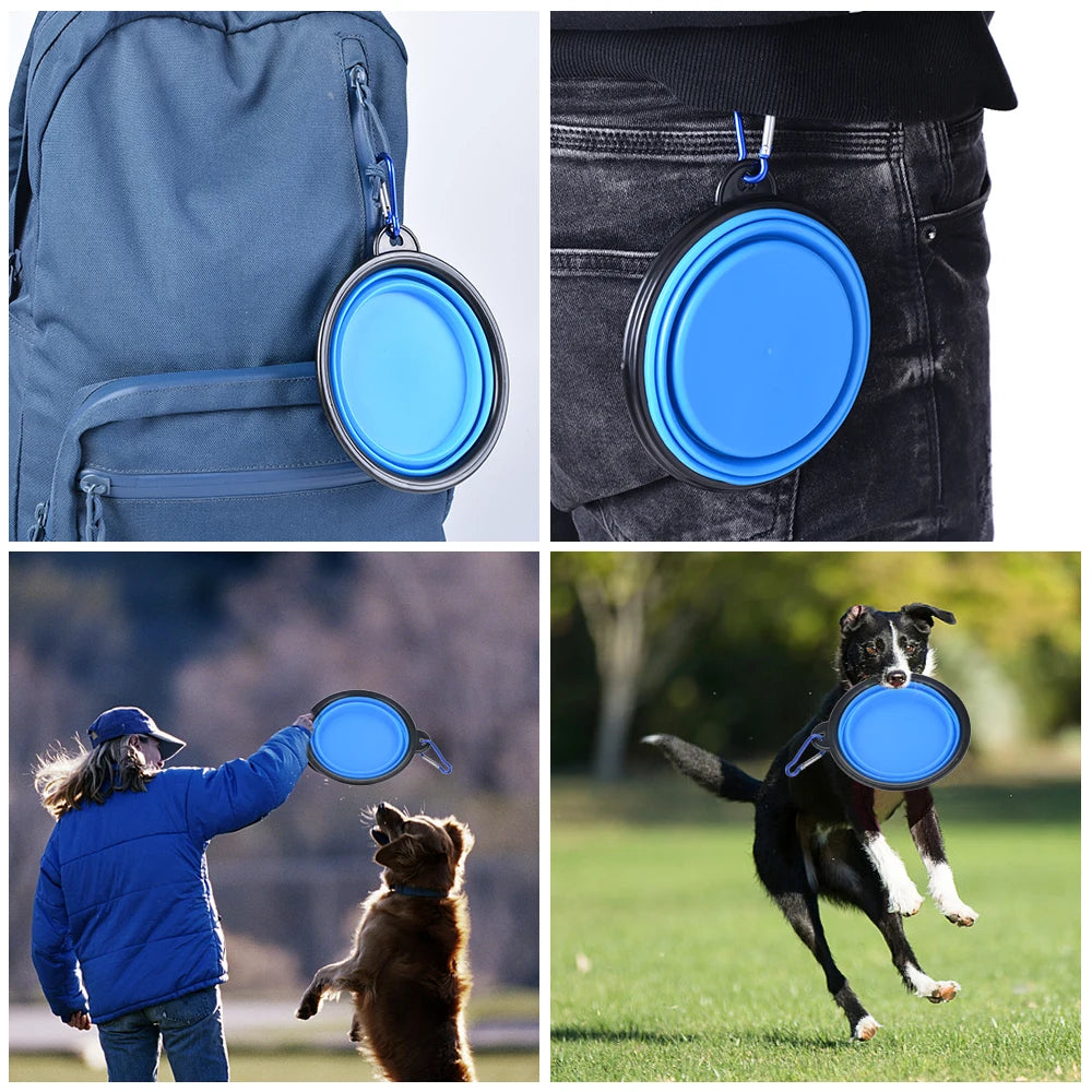 Collapsible Silicone Travel Bowl for Dogs &amp; Cats