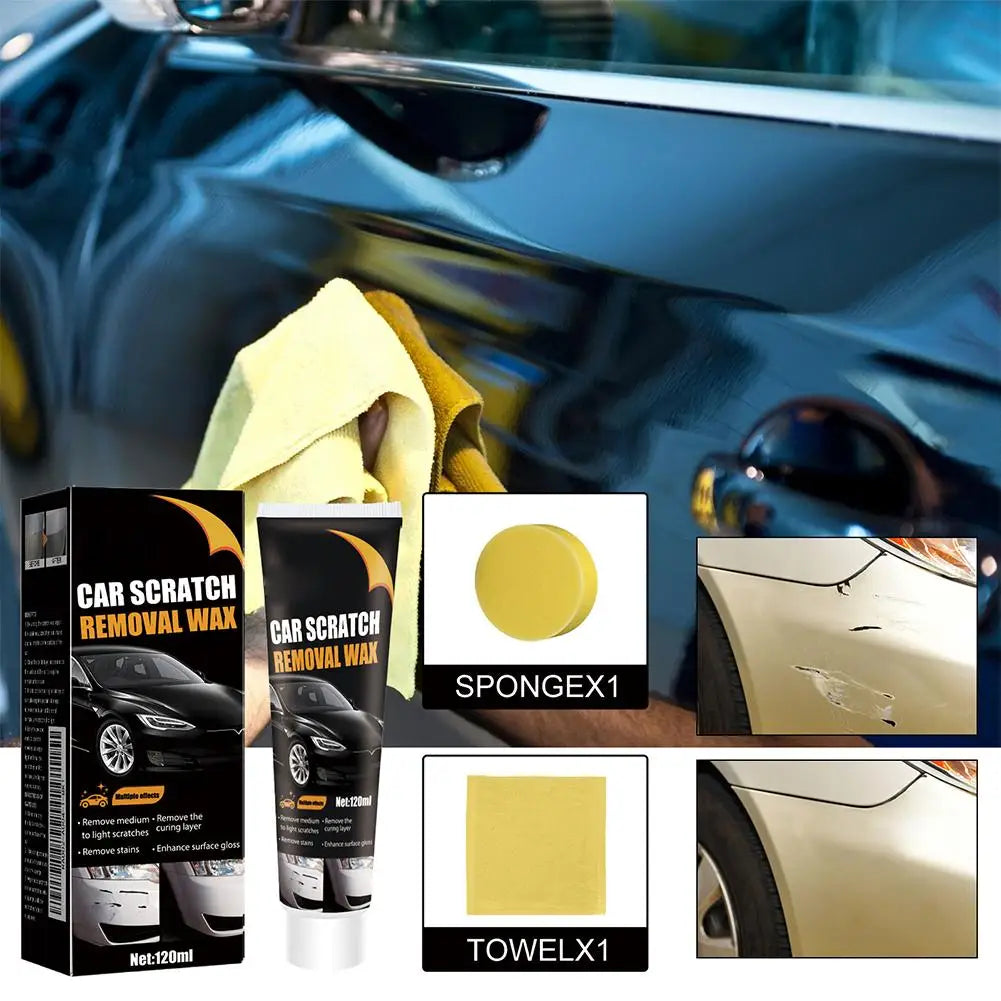 Car Scratch Removal Wax Kit with Sponge &amp; Towel