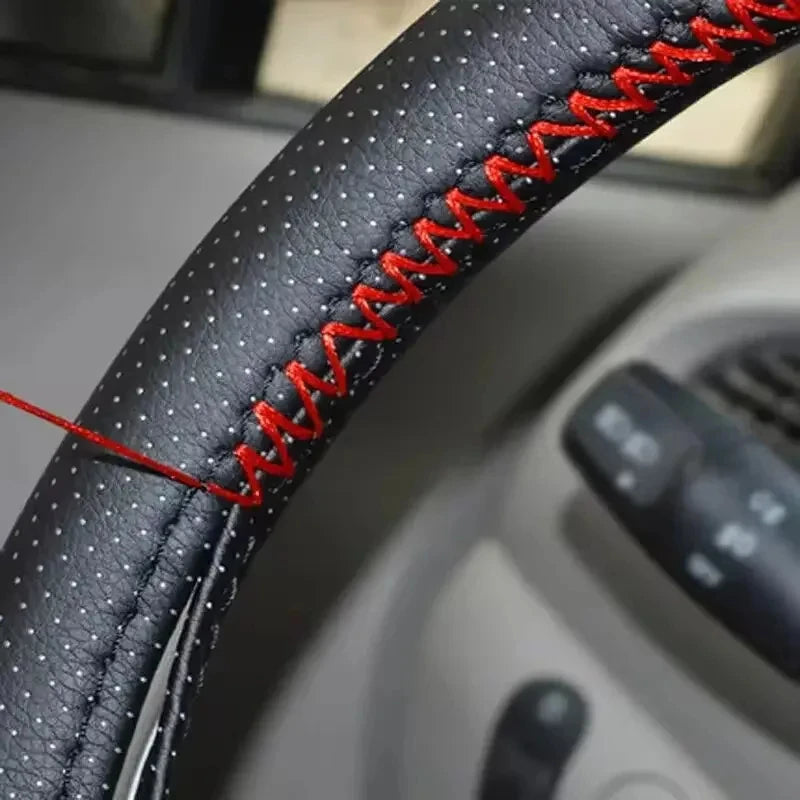 DIY Stitched Leather Steering Wheel Cover