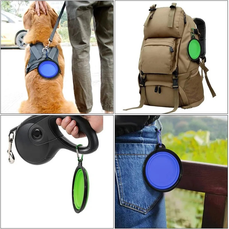2-in-1 Foldable Silicone Pet Food &amp; Water Dispenser