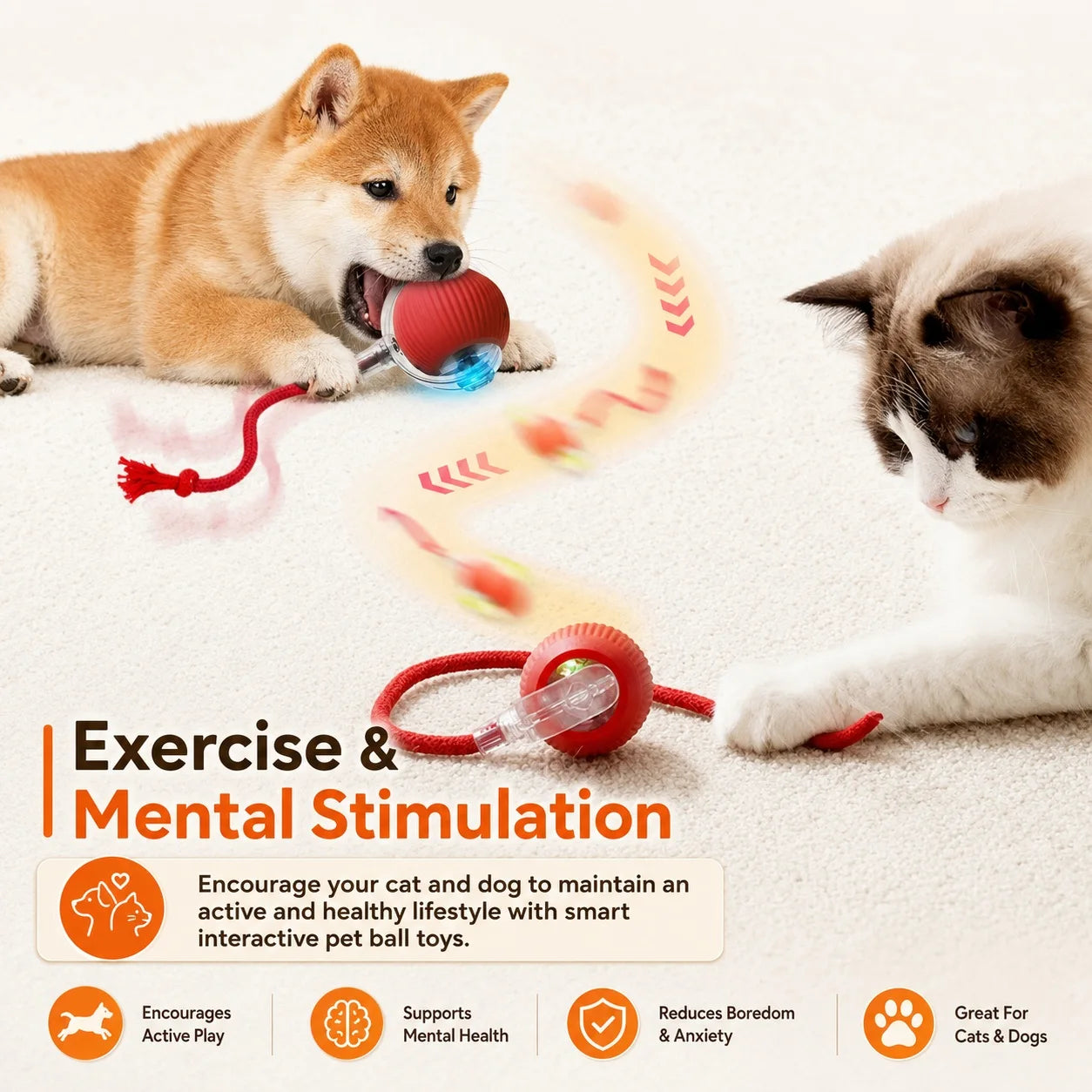 Automatic Rolling Interactive Ball Toy for Dogs